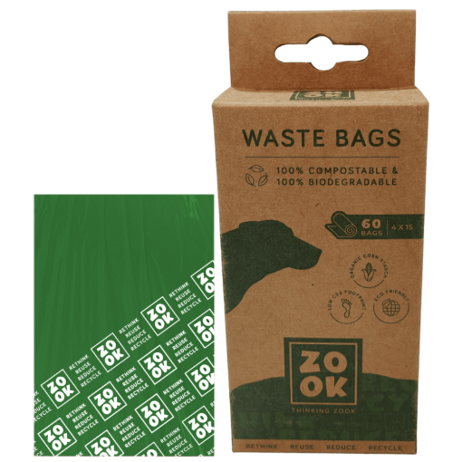 Zook sacos para excrementos 100% compostáveis e biodegradáveis