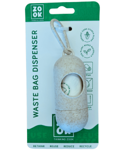 Zook dispensador de sacos para excrementos com 15 sacos de base vegetal