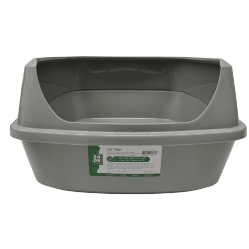 Zook tabuleiro de plástico reciclado com rebordo para gatos - cinza - Image 2