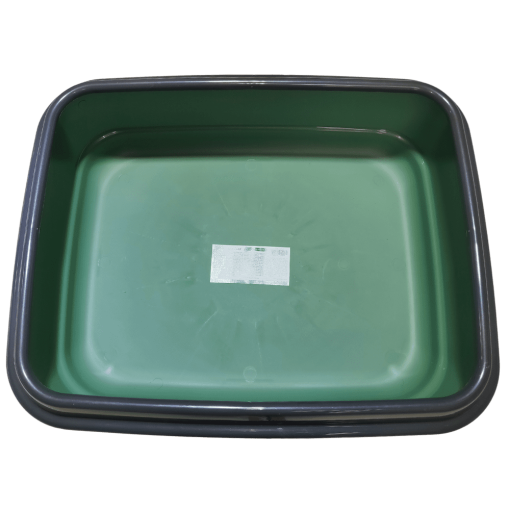 Zook tabuleiro de plástico reciclado com rebordo para gatos - verde