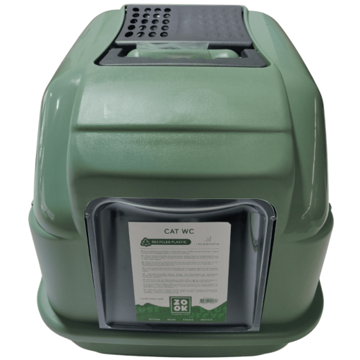 Zook WC de plástico reciclado para gatos - verde