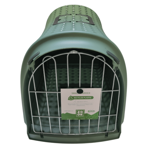Zook Transportadora de plástico reciclado para gatos e cães pequenos