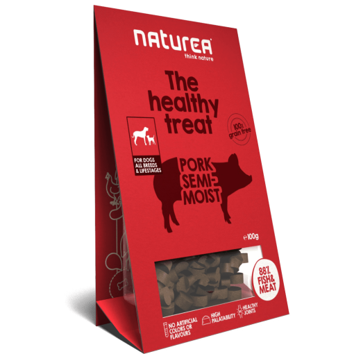 Naturea Treats - Snacks de Porco Semi-Húmidos para Cão