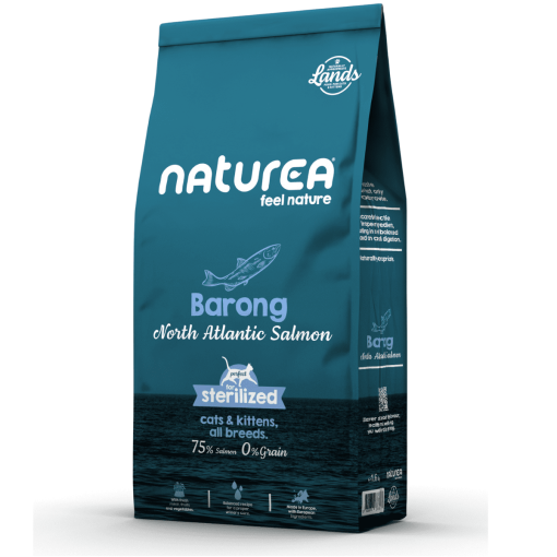 Naturea Lands Barong - Ração Seca para Gato Adulto e Gatinho - Salmão do Atlântico Norte
