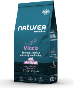 Naturea Lands Miacis - Ração Seca para Gato Adulto e Gatinho - Salmão, frango, coelho e sardinhas