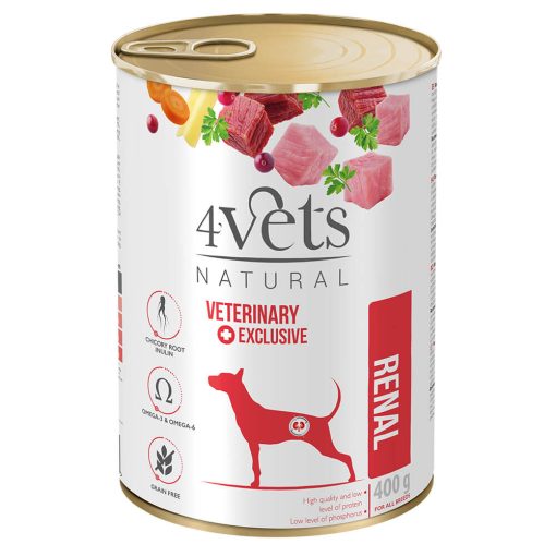 4Vets Dog Renal Veterinary Diet - Alimento em Patê para Cão com Insuficiência Renal Crónica