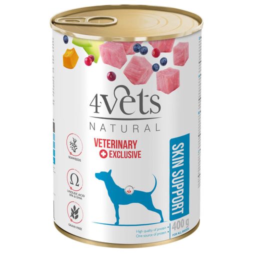 4Vets Dog Skin Support Veterinary Diet - Alimento em Patê para Cão com Pele Sensível