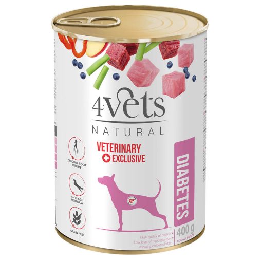 4Vets Dog Diabetes Veterinary Diet - Alimento em Patê para Cão Diabético