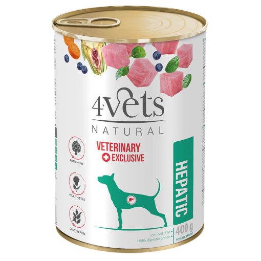 4Vets Dog Hepatic Veterinary Diet- Alimento em Patê para Cão com Distúrbios do Fígado