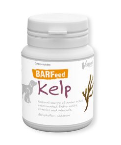 O Suplemento de Alga Castanha Barfeed Vetfood para Cães e Gatos é constituído pela Alga Castanha que é uma fonte natural e perfeita de iodo (tiróide).