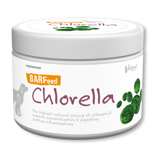 O suplemento de clorela Barfeed da Vetfood é uma super alga que contém mais de 70 substâncias de alto valor biológico para o corpo do animal.