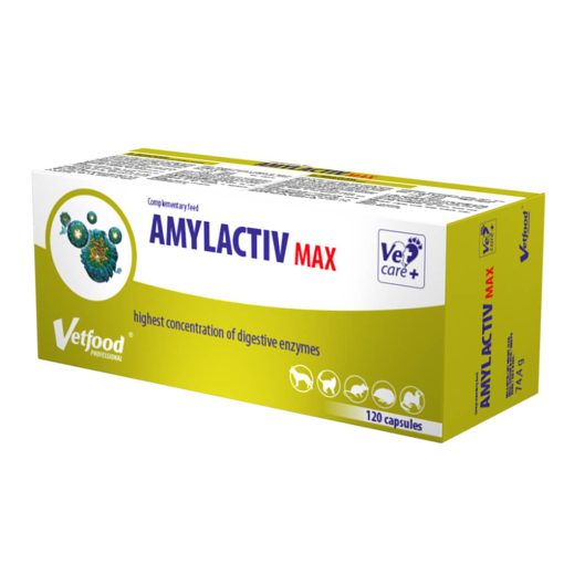 Amylactiv MAX é um produto que contém uma elevada concentração de enzimas envolvidas na digestão e absorção de nutrientes: lipase, amilase e protease.