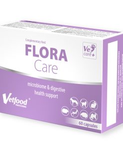 FLORA Care é uma combinação de bactérias probióticas, butirato de sódio e FOS, para ajudar a suportar a saúde e equilíbrio intestinal.