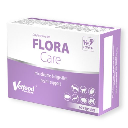 FLORA Care é uma combinação de bactérias probióticas, butirato de sódio e FOS, para ajudar a suportar a saúde e equilíbrio intestinal.
