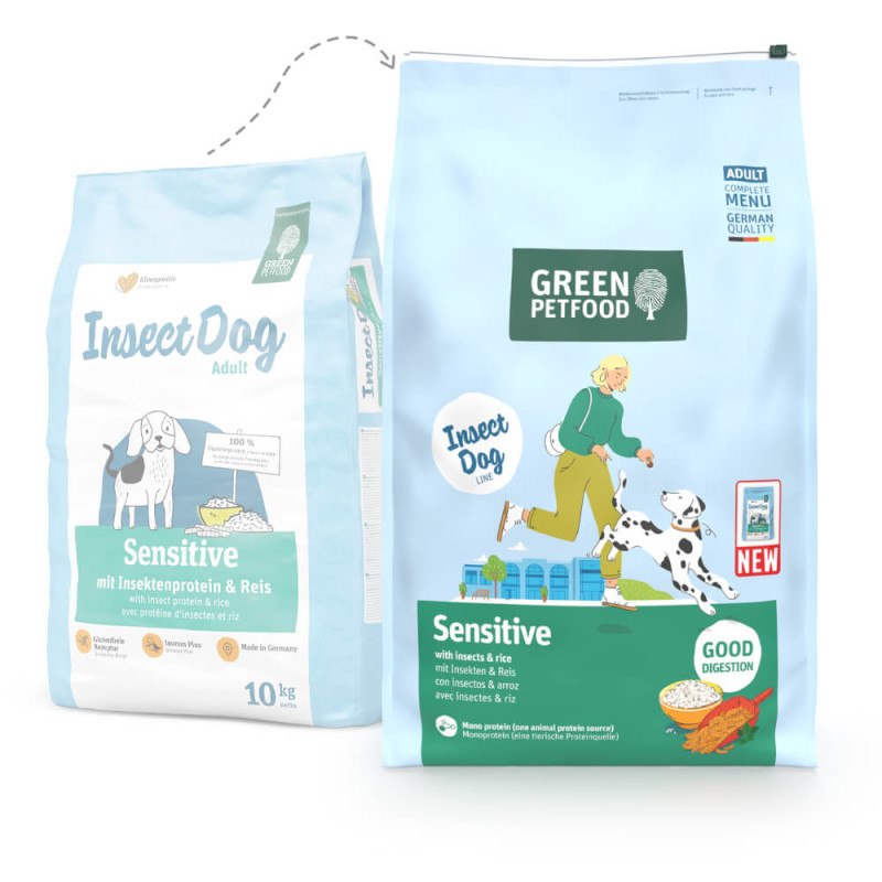 Green Petfood InsectDog Sensitive - Ração Seca para Cão Adulto com Sensibilidades - Inseto e Arroz