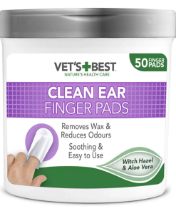 Vet’s+Best Toalhitas de dedo para Limpeza das Orelhas -50 Units