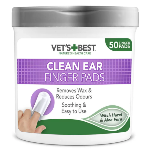 Vet’s+Best Toalhitas de dedo para Limpeza das Orelhas -50 Units
