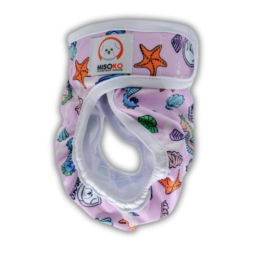 Misoko Fraldas Reutilizáveis para Cão Fêmea Seahorses Pink - Image 2