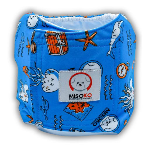 Misoko Fraldas Reutilizáveis para Cão Macho Octopus Blue