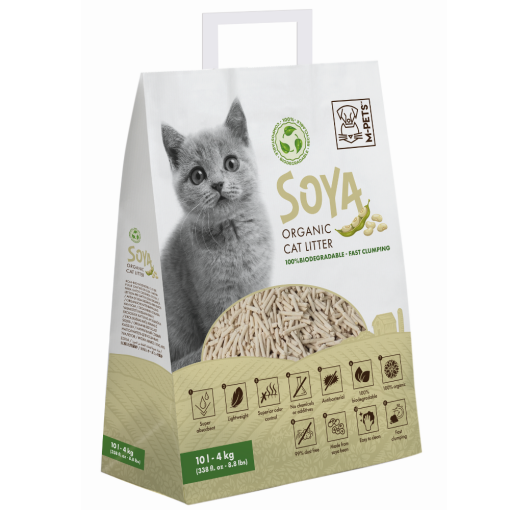 M-Pets Litter Orgânico Soya 10L - Areia 100% Biodegradável