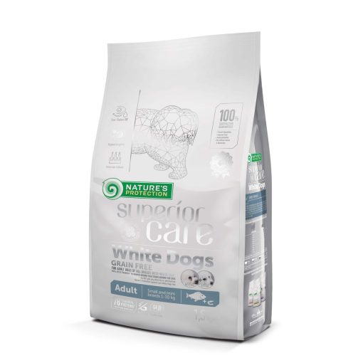 Nature's Protection Superior Care White Dogs - Ração Seca para Cão Adulto Mini e Pequeno - Peixe Branco