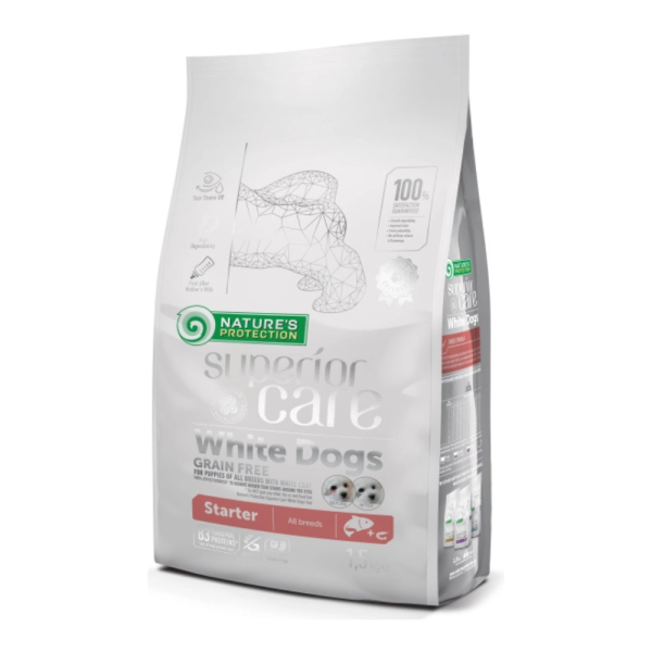 Nature's Protection Superior Care White Dogs Starter - Ração Seca para Cachorrinho - Salmão