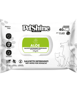 Petshine Toalhitas com fragrância Aloe Vera - 40 UND