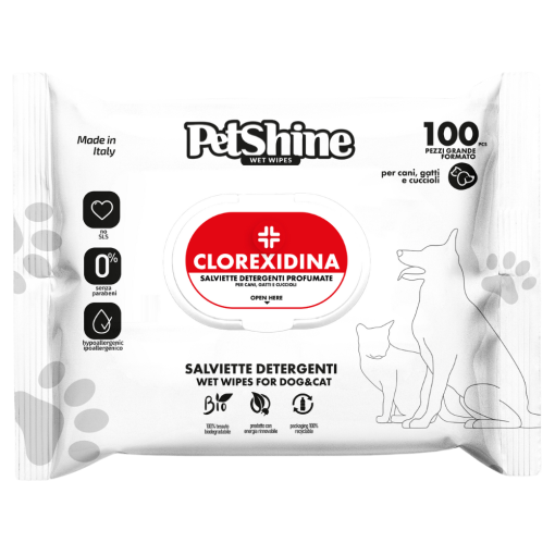 Petshine Toalhitas com Clorexidina - Pack Económico 100 UND