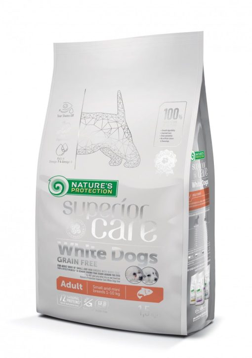 Nature's Protection Superior Care White Dogs - Ração Seca para Cão Adulto Mini e Pequeno - Salmão