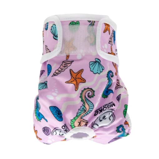 Misoko Fraldas Reutilizáveis para Cão Fêmea Seahorses Pink - Image 3