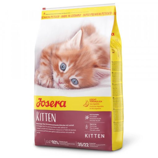 Josera Kitten é uma ração seca gatinhos, até aos 12 meses de idade, e gatas gestantes ou lactantes. É uma ração seca de fácil digestão.