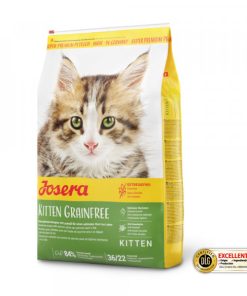 Josera Kitten GrainFree é uma ração seca sem cereais para gatinho, até aos 12 meses de idade, e gatas gestantes ou lactantes.