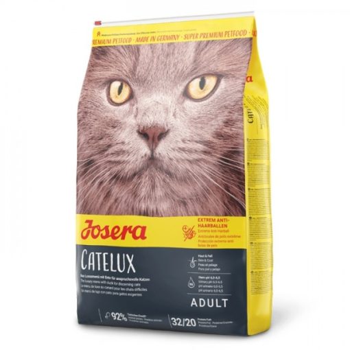 Josera Catelux é uma ração seca para gato adulto de pelo comprido, ideal para minimizar a formação de bolas de pelo e tem na sua constituição pato e batata.