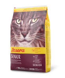 Josera Senior é a ração seca para o gato sénior com insuficiência renal crónica, devido à dose extra de antioxidantes essenciais e teor reduzido de fósforo.