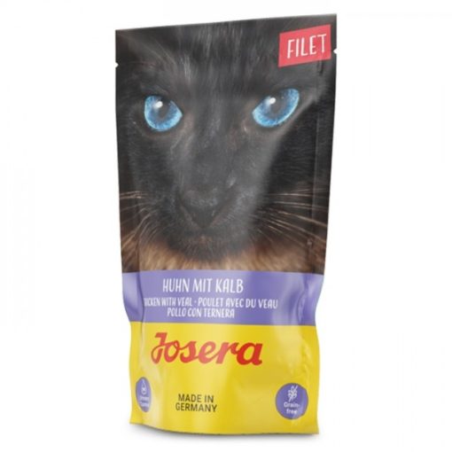 Josera em filete para gato adulto de frango e vitela é um formulado com ingredientes de elevada qualidade. Contém pedaços suculentos de filete.