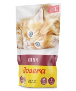 Josera alimento em patê para gatinhos até aos 12 meses. Um alimento com 70% de frango e com cenoura, que contém também óleo de salmão.