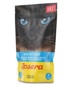 Josera alimento em filete para gato adulto de frango e salmão, formulado com ingredientes de elevada qualidade. Contém pedaços suculentos de filete.