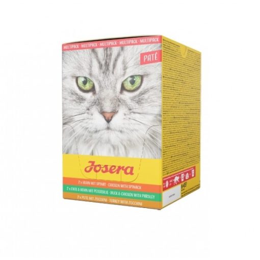 Josera alimento em patê para gato adulto - Multipack contém três saborosas receitas: pato e frango com salsa; peru com curgete; frango com espinafres.