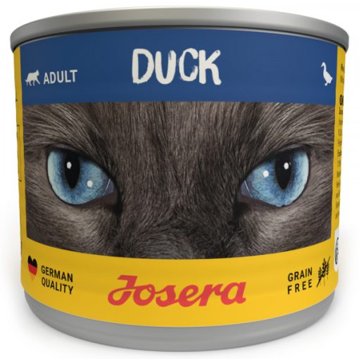 A Josera alimento patê, para gatos adultos, é um alimento húmido formulado à base de pato, sem cereais e com ácidos gordos essenciais.