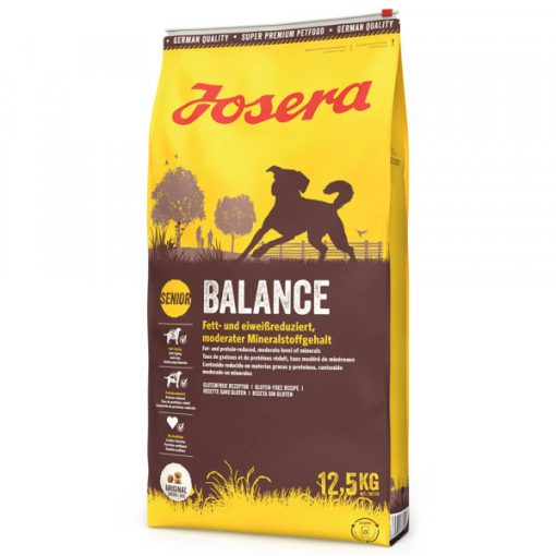 Josera Balance é uma ração seca, formulada para cão em idade sénior. Contém teor reduzido de proteínas e gordura, ajudando a evitar o excesso de peso.