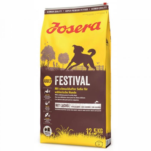 Josera Festival é uma ração seca ideal para cão adulto exigente, com salmão, de ótimo sabor. Esta ração pode ser oferecida ao cão tanto seca, como húmida.