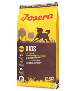 Josera Kids é uma ração para cachorros de porte médio/grande (8ª semana). Esta ração tem energia reduzida e um teor equilibrado de proteínas e gordura.