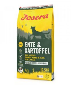 Josera adulto de Pato e Batata é uma ração seca para cão adulto formulada com 25% de carne de pato seca. Com biotina, ácidos gordos, L-carnitina e taurina.