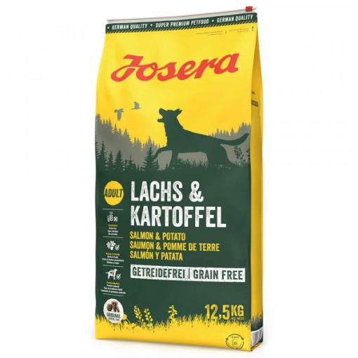 Josera de salmão e batata é uma ração seca para cão adulto, especialmente formulado para cães adultos sensíveis, com uma fórmula sem cereais.