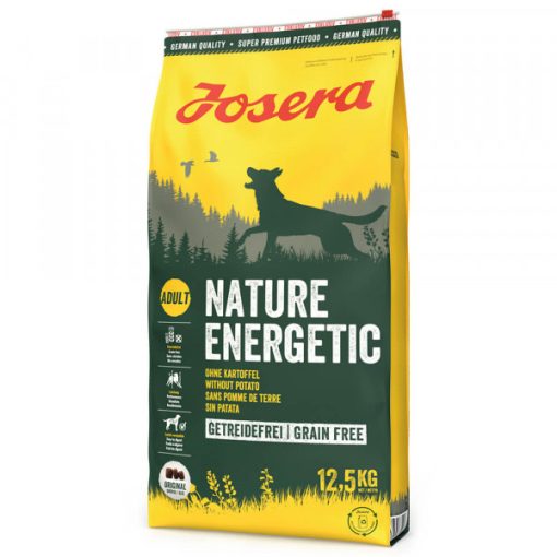 Josera Nature Energetic é uma ração seca para cão adulto, com aves e batata doce, sem cereais. É uma nutrição de alta performance para cães enérgicos