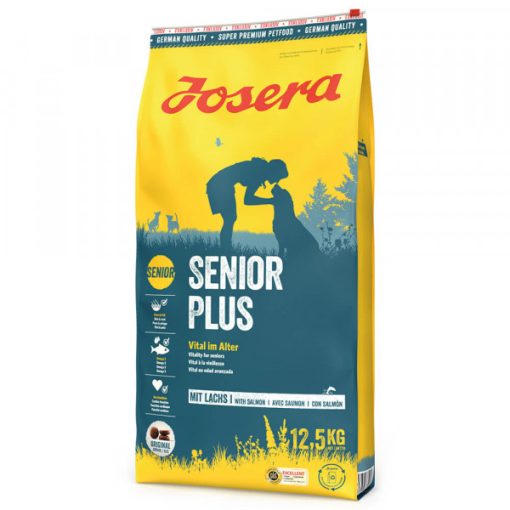 Josera Senior Plus é uma ração seca, especialmente formulada para cão sénior com sensibilidades, à base de salmão e rica em ácidos gordos essenciais.
