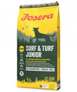 Josera Surf and Turf Júnior é uma ração para cão júnior de Borrego e Salmão e é formulado para cães júniores muito ativos.