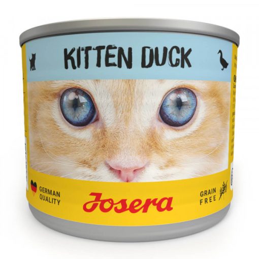 Josera alimento em patê para gatinho de pato é formulado sem cereais e com ácidos gordos, essenciais ao bem-estar e correto desenvolvimento dos felinos.