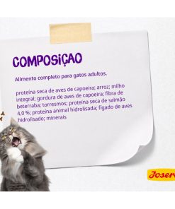 Josera Culinesse é uma ração seca para gatos adultos exigentes, que contém salmão de qualidade superior e óleo de salmão.