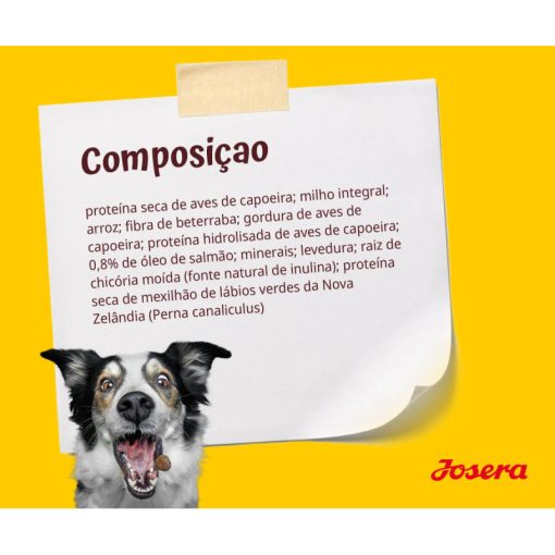 Josera Kids é uma ração para cachorros de porte médio/grande (8ª semana). Esta ração tem energia reduzida e um teor equilibrado de proteínas e gordura.